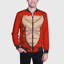 Бомбер мужской One Piece грудь Луффи со шляпой для косплея, цвет: 3D-черный — фото 2