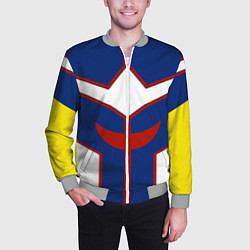 Бомбер мужской ALL MIGHT MY HERO ACADEMIA MHA МОЯ ГЕРОЙСКАЯ АКАДЕ, цвет: 3D-меланж — фото 2