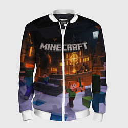 Бомбер мужской MINECRAFT, цвет: 3D-белый