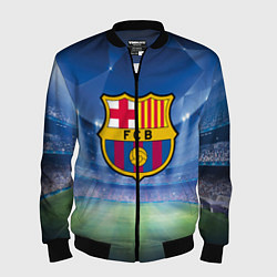 Бомбер мужской FC Barcelona, цвет: 3D-черный