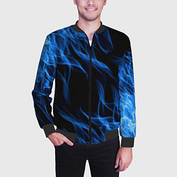 Бомбер мужской BLUE FIRE FLAME, цвет: 3D-черный — фото 2