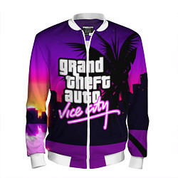 Бомбер мужской GTA:VICE CITY, цвет: 3D-белый