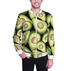 Бомбер мужской Avocado background, цвет: 3D-белый — фото 2