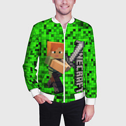 Бомбер мужской MINECRAFT, цвет: 3D-белый — фото 2