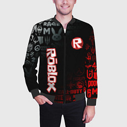Бомбер мужской ROBLOX, цвет: 3D-черный — фото 2