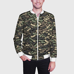 Бомбер мужской Именной камуфляж Иван, цвет: 3D-белый — фото 2