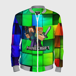 Бомбер мужской MINECRAFT, цвет: 3D-меланж