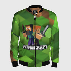 Бомбер мужской MINECRAFT, цвет: 3D-черный