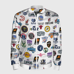 Бомбер мужской NBA Pattern, цвет: 3D-белый