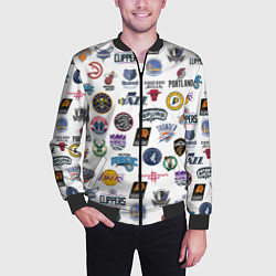 Бомбер мужской NBA Pattern, цвет: 3D-черный — фото 2