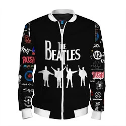 Бомбер мужской Beatles, цвет: 3D-белый