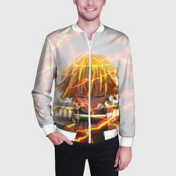 Бомбер мужской KIMETSU NO YAIBA, цвет: 3D-белый — фото 2