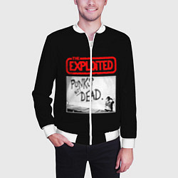 Бомбер мужской Punks Not Dead, цвет: 3D-белый — фото 2