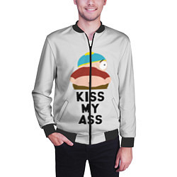 Бомбер мужской Kiss My Ass, цвет: 3D-черный — фото 2
