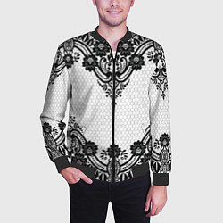 Бомбер мужской Кружева, цвет: 3D-черный — фото 2