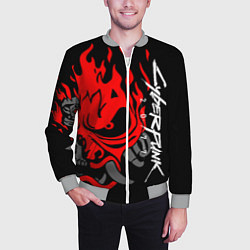 Бомбер мужской CYBERPUNK 2077 SAMURAI, цвет: 3D-меланж — фото 2