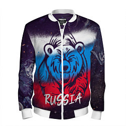 Бомбер мужской Russia Bear, цвет: 3D-белый
