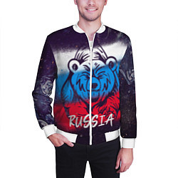 Бомбер мужской Russia Bear, цвет: 3D-белый — фото 2