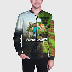 Бомбер мужской Minecraft, цвет: 3D-черный — фото 2