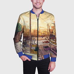 Бомбер мужской GTA San Andreas, цвет: 3D-синий — фото 2
