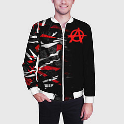 Бомбер мужской Анархия, цвет: 3D-белый — фото 2