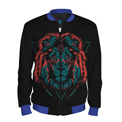 Бомбер мужской Лев на закате, цвет: 3D-синий