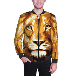 Бомбер мужской Взгляд льва, цвет: 3D-черный — фото 2