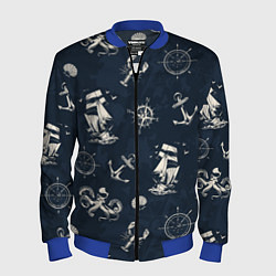 Бомбер мужской Nautical art, цвет: 3D-синий