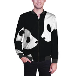 Бомбер мужской Panda, цвет: 3D-черный — фото 2