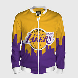 Бомбер мужской LOS ANGELES LAKERS, цвет: 3D-белый