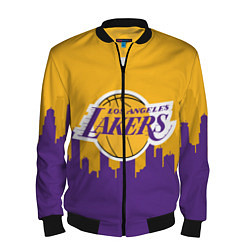 Бомбер мужской LOS ANGELES LAKERS, цвет: 3D-черный