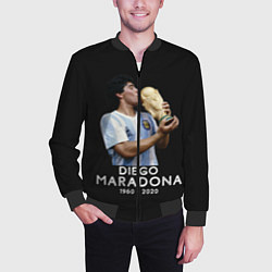 Бомбер мужской Diego Maradona, цвет: 3D-черный — фото 2