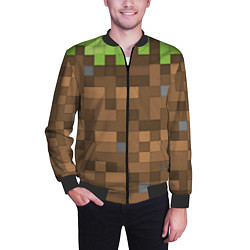 Бомбер мужской Minecraft камуфляж, цвет: 3D-черный — фото 2