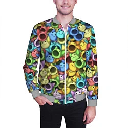 Бомбер мужской Цветные Поп Котики, цвет: 3D-меланж — фото 2