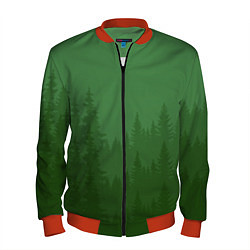 Бомбер мужской Зеленый Лес, цвет: 3D-красный