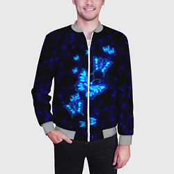 Бомбер мужской Неоновые бабочки, цвет: 3D-меланж — фото 2