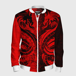 Бомбер мужской BLACK RED DRAGONS TATOO, цвет: 3D-белый