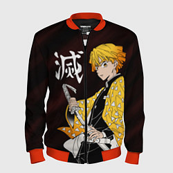 Бомбер мужской КЛИНОК РАССЕКАЮЩИЙ ДЕМОНОВ, цвет: 3D-красный