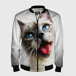 Бомбер мужской Котик, цвет: 3D-черный