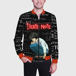 Бомбер мужской ТЕТРАДЬ СМЕРТИ, цвет: 3D-красный — фото 2