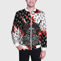 Бомбер мужской БОГ ОДИН, цвет: 3D-белый — фото 2