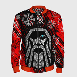 Бомбер мужской БОГ ОДИН СИВОЛИКА, цвет: 3D-красный