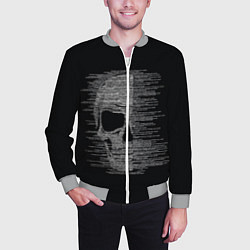 Бомбер мужской Череп из текста, цвет: 3D-меланж — фото 2