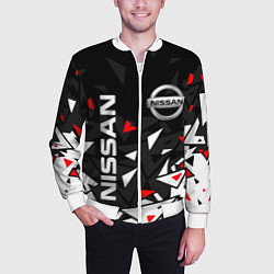 Бомбер мужской NISSAN НИССАН ОСКОЛКИ, цвет: 3D-белый — фото 2