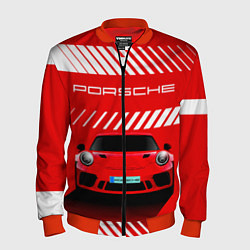 Бомбер мужской PORSCHE ПОРШЕ RED STYLE, цвет: 3D-красный