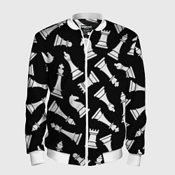 Бомбер мужской Фигуры, Шахматы, цвет: 3D-белый