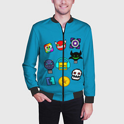 Бомбер мужской Geometry Dash: Icons, цвет: 3D-черный — фото 2