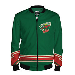 Бомбер мужской Minnesota Wild, цвет: 3D-черный