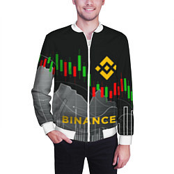 Бомбер мужской BINANCE БИНАНС ГРАФИК, цвет: 3D-белый — фото 2