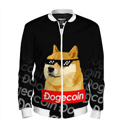 Бомбер мужской DOGECOIN DOGE ДОГИКОИН, цвет: 3D-белый